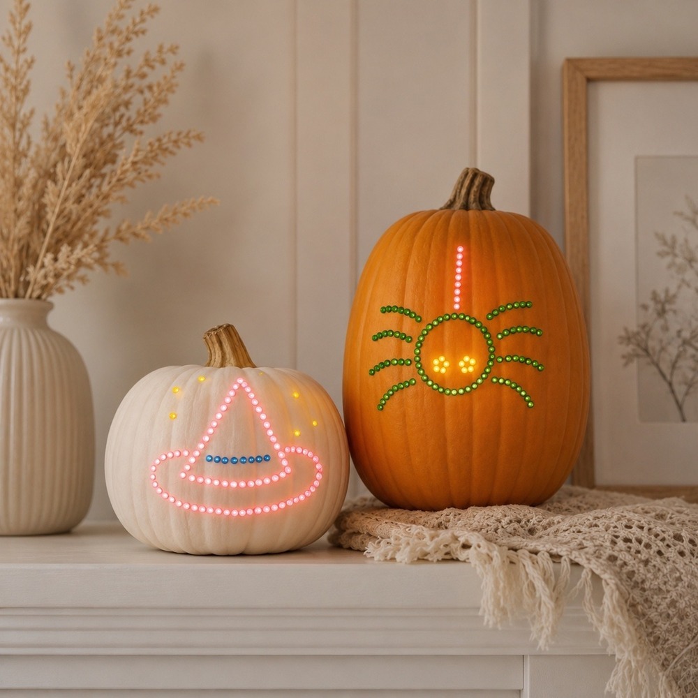 Hyde and EEK Boutique Pumpkin Light Peg Kit 400 Pegs 8 Stencils Halloween DIY